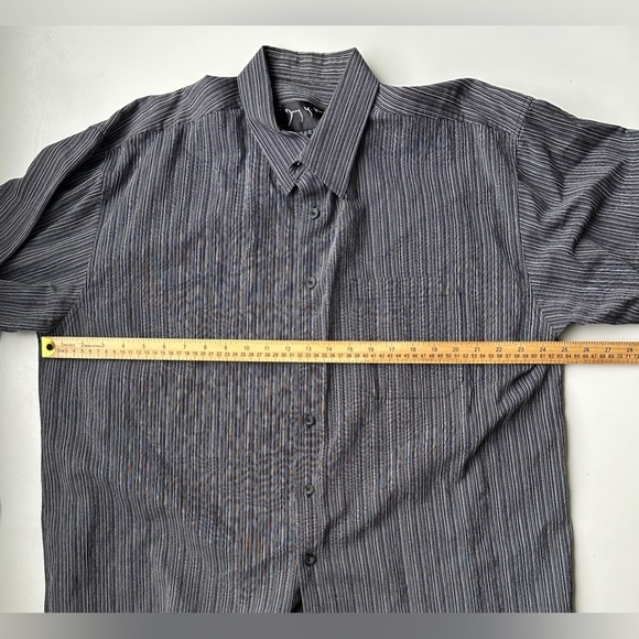Vintage Jay Y. Ko Black White Striped Classic Button Down Shirt Men’s XL FLAW - Picture 4 of 7